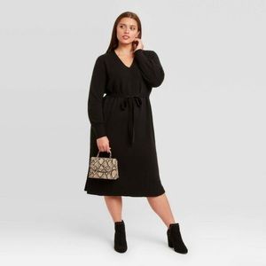 NWT Ava & Viv Belted Sweater Dress
